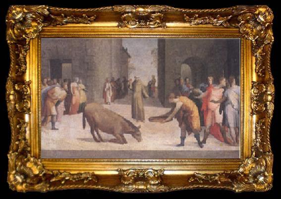 framed  Domenico Beccafumi St Anthony and the Miracle of the Mule (mk05), ta009-2